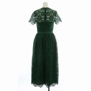 self-portrait DARK GREEN FLORAL GUIPURE MIDI DRESS ワンピース ドレス 半袖 ロング