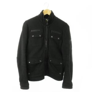中綿ジャケット スウェット スタンドカラー ジップアップ ロゴ S 黒 ブラック /AO4 GY01