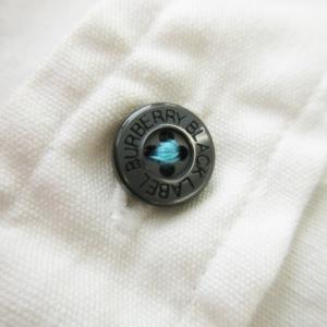 BURBERRY BLACK LABEL 半袖シャツ レギュラー 麻 リネン混 刺繍 ロゴ 3 L 白 ホワイト /AO14 GY01