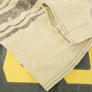 KAPITAL Tシャツ ボートネック 七分袖 切り替え ライン 数字 コットン M ベージュ 紺 ネイビー /AH15