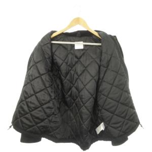 FREAK'S STORE 中綿ジャケット ジップアップ 切替 コーデュロイ 内側キルティング S 黒 ブラック /MN12 GY01