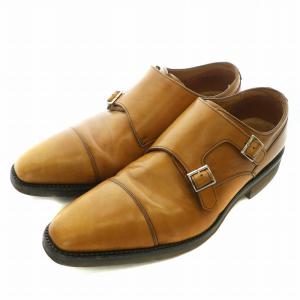 ビジネスシューズ ドレスシューズ 革靴 レザー スクエアトゥ ダブルモンク 27cm 茶色 ブラウン 33ER