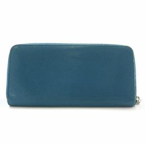 LOUIS VUITTON ジッピー ウォレット ヴェルティカル 長財布 レザー ラウンドファスナー 青 ブルー M58411 /XZ