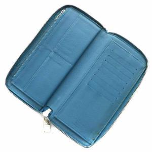 LOUIS VUITTON ジッピー ウォレット ヴェルティカル 長財布 レザー ラウンドファスナー 青 ブルー M58411 /XZ