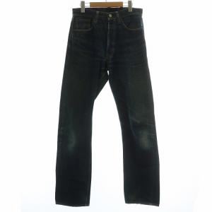 デニムパンツ ジーンズ ストレート ボタンフライ W30 L34 M インディゴ 紺 ネイビー 1000