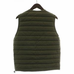 DANTON ダウンベスト インナージャケット ナイロン ロゴ 38 S カーキ 17A-KW-003 /XZ GY12
