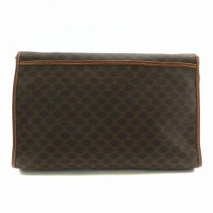 CELINE ショルダーバッグ レザー マカダム柄 総柄 マグネット ロゴ 茶色 ブラウン /XZ GY12