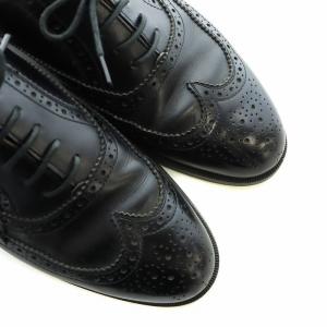 REGAL ビジネスシューズ 革靴 レザー ウィングチップ ロゴ ラウンドトゥ 25cm 黒 ブラック 2745 GY12