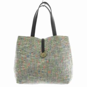 トートバッグ ハンド ツイード マグネット ロゴ ゴールド金具 マルチカラー /XZ GY12