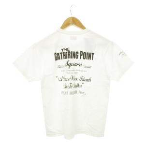 半袖Tシャツ クルーネック プリント コットン S 白 ホワイト /AH7 GY12