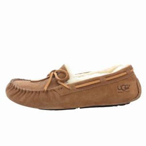 UGG australia モカシン ムートンローファー シューズ スエードレザー 25cm 茶 ブラウン 1003390 /FF