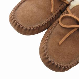 UGG australia モカシン ムートンローファー シューズ スエードレザー 25cm 茶 ブラウン 1003390 /FF