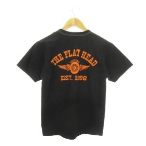 半袖Tシャツ クルーネック プリント コットン S 黒 ブラック /AH8 GY12