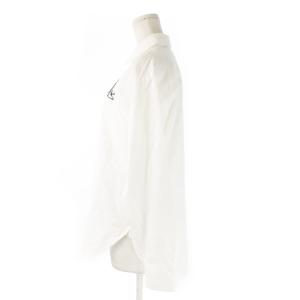 LAUREN RALPH LAUREN リラックスド フィット ストレッチ コットン シャツ 長袖 ロゴ 刺繍 ワンポイント S 白 ホワイト