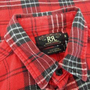 RRL 90s ヴィンテージ 初期 三ツ星タグ ネルシャツ コットン 長袖 チェック 総柄 M 赤 レッド /AH25