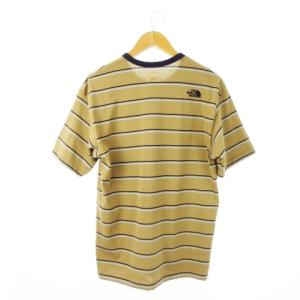 THE NORTH FACE Tシャツ クルーネック 丸首 半袖 ロゴ刺繍 ボーダー アウトドア M ベージュ NT12396 /CK11