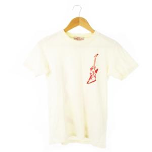 HYSTERIC GLAMOUR Tシャツ クルーネック 丸首 半袖 プリント ギター レディ ヌード F 白 アイボリー /CK12 GY12