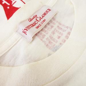 HYSTERIC GLAMOUR Tシャツ クルーネック 丸首 半袖 プリント ギター レディ ヌード F 白 アイボリー /CK12 GY12