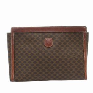 クラッチバッグ セカンド マカダム柄 レザー PVC 茶 ブラウン /FF GY12