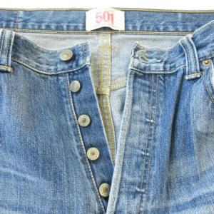 Levi's 501 デニムパンツ ボタンフライ ウォッシュ加工 ダメージ加工 36 ブルー