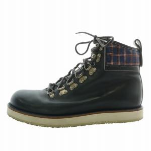 GUCCI トレッキングシューズ チェック柄 7.5 ネイビー 270176