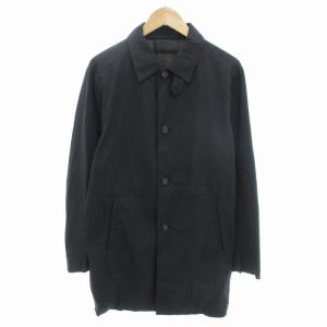 ステンカラーコート スプリング ミドル丈 48 黒 ブラック /HO GY19