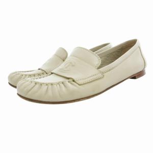 ローファー シューズ ココマーク マトラッセ レザー 35.5 22.5cm ベージュ /HO GY19