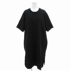 21AW スウェットワンピース ロゴ刺繍 半袖 ロング XS 黒 ブラック S52CT0650 /FF