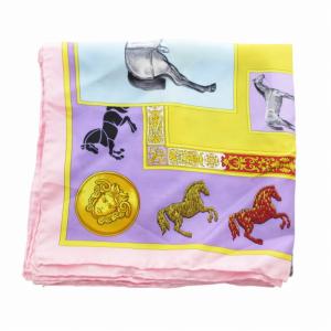 VERSACE スカーフ 総柄 馬 メデューサ シルク マルチカラー