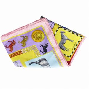 VERSACE スカーフ 総柄 馬 メデューサ シルク マルチカラー