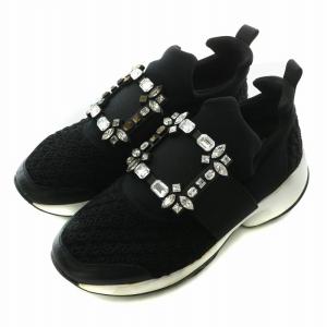 ストラスバックルスニーカー ビジュー 37 ブラック