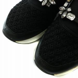 ROGER VIVIER ストラスバックルスニーカー ビジュー 37 ブラック