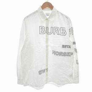 21SS ホースフェリー ロゴ プリント 長袖 シャツ L 白 黒 ブラック ホワイト /FF GY19