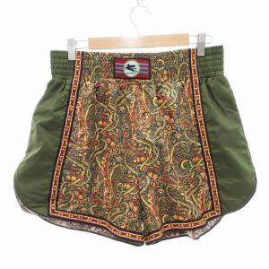 ハーフパンツ ショーツ ペイズリー 花がら 総柄 44 緑 グリーン /JS GY19