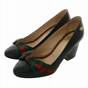 パンプス チャンキーヒール シェリーライン リボン スタースタッズ 35