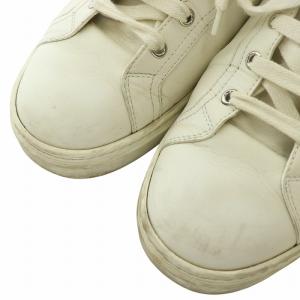 HERMES スニーカー レザー ローカット 翼 羽 ロゴ 41 26cm 白 ホワイト /XZ GY19