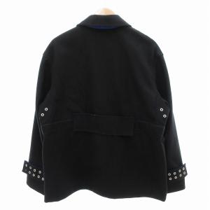 DIESEL ジップアップジャケット ブルゾン 比翼 パッチポケット ウール 黒 ブラック /JS GY19