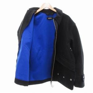DIESEL ジップアップジャケット ブルゾン 比翼 パッチポケット ウール 黒 ブラック /JS GY19