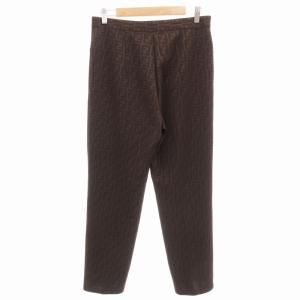 FENDI パンツ スラックス ストレート タック ストレッチ ズッカ柄 FFロゴ L 茶 ブラウン /GV GY19