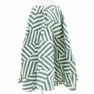 ユナイテッドアローズ UNITED ARROWS シルクフレアスカート タック ロング マキシ 総柄 38