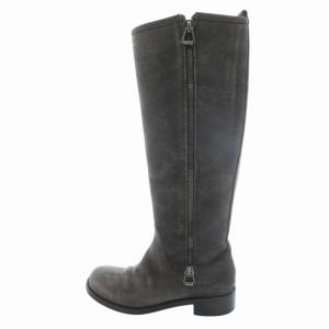 JIMMY CHOO ロングブーツ シューズ サイドジップ スエード 36.5 23.5cm グレー /HO GY19