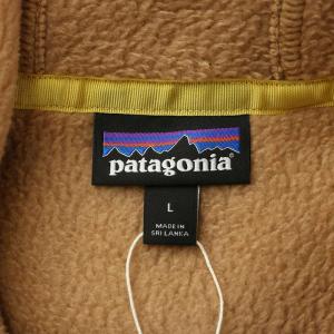 Patagonia レトロパイルプルオーバーパーカー 長袖 フリース フード ハーフジップ ロゴ L ベージュ 青 ブルー
