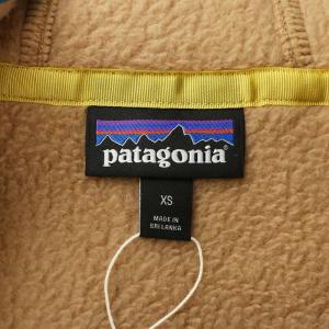 Patagonia レトロパイルプルオーバーパーカー 長袖 フリース フード ハーフジップ ロゴ XS ベージュ 青 ブルー