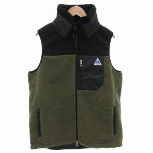 タグ付き BRAKEHEART II VEST フリースベスト ジップアップ ボア ロゴ M カーキ /FF