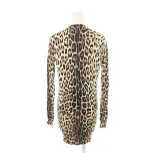 MOSCHINO CHEAP AND CHIC ニット セーター チュニック 長袖 シルク 絹 カシミヤ アニマル ヒョウ柄 レオパード 総柄 42 S?M