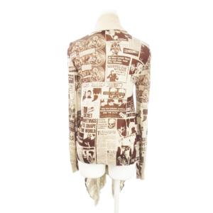 HYSTERIC GLAMOUR ニットカーディガン ショールカラー 長袖 ヘムライン 総柄 F 茶 ブラウン /AH21 GY19