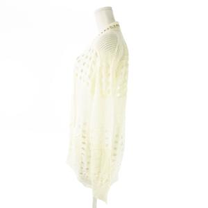Hysterics 近年モデル 長袖カーディガン ニット Vネック 透かし編み スタッズ F 白 ホワイト /AO17 GY19