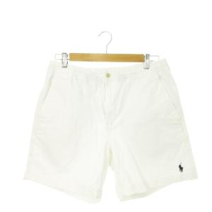 ショートパンツ ショーツ コットン ポニー ロゴ 刺繍 M 白 ホワイト /AH13 GY19