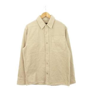 シャツジャケット オーバーシャツ 長袖 レギュラーカラー ロゴ刺繍 S グレージュ スモーキー 24E1-COFCH-H02918
