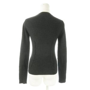 PRADA リブニット セーター クルーネック 長袖 ウール タック 40 S グレー /AO18 GY19